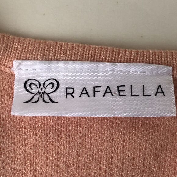 Rafaela Peach Open Front Cardigan Duster Rolled Sleeves - Picture 3 of 13